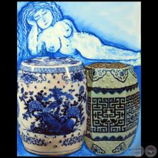 La venus que dormita - Serie AZUL dibujo sobre papel de Ricardo Migliorisi - Año: 2018